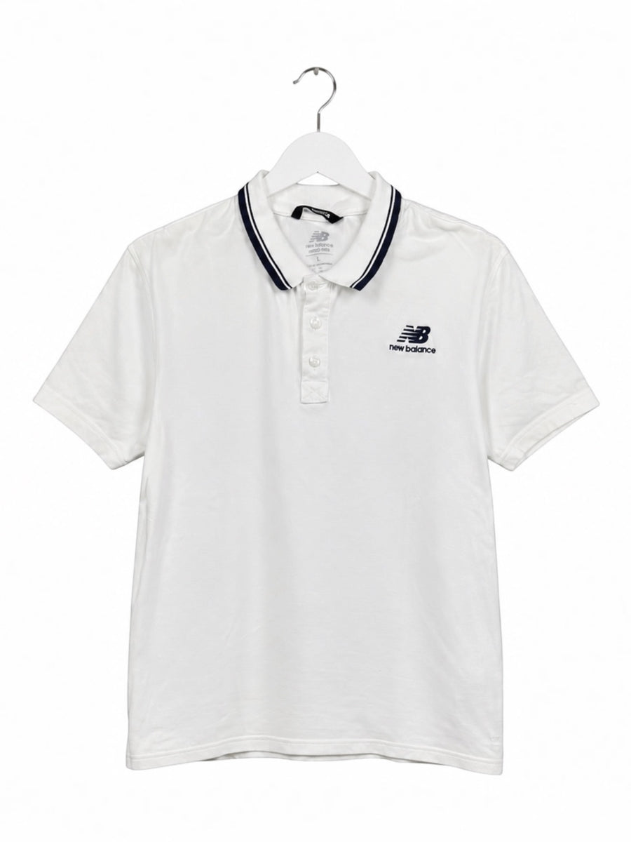 New Balance Logo Vintage Poloshirt Herren Weiß L