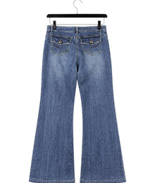 Blue Motion Strass Vintage Schlagjeans Damen Blau M