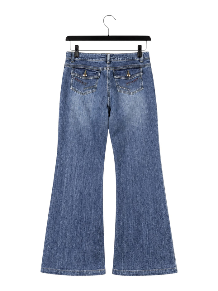 Blue Motion Strass Vintage Schlagjeans Damen Blau M