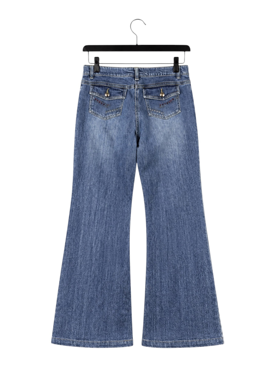 Blue Motion Strass Vintage Schlagjeans Damen Blau M