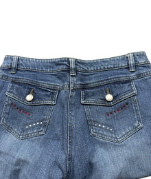 Blue Motion Strass Vintage Schlagjeans Damen Blau M