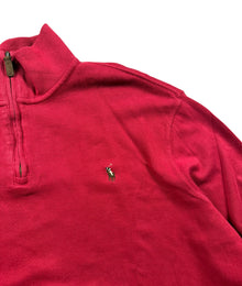 Ralph Lauren Pony Vintage Half Zip Sweater Herren Rot XL
