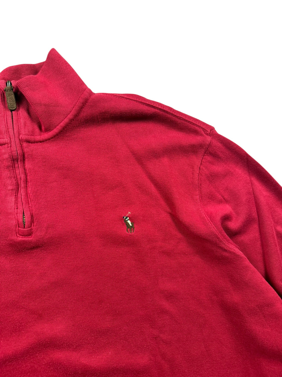 Ralph Lauren Pony Vintage Half Zip Sweater Herren Rot XL