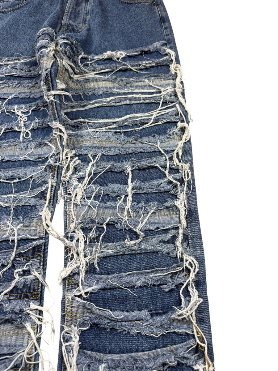 Faith Project Couture Destroyed Vintage Jeans Herren Blau M
