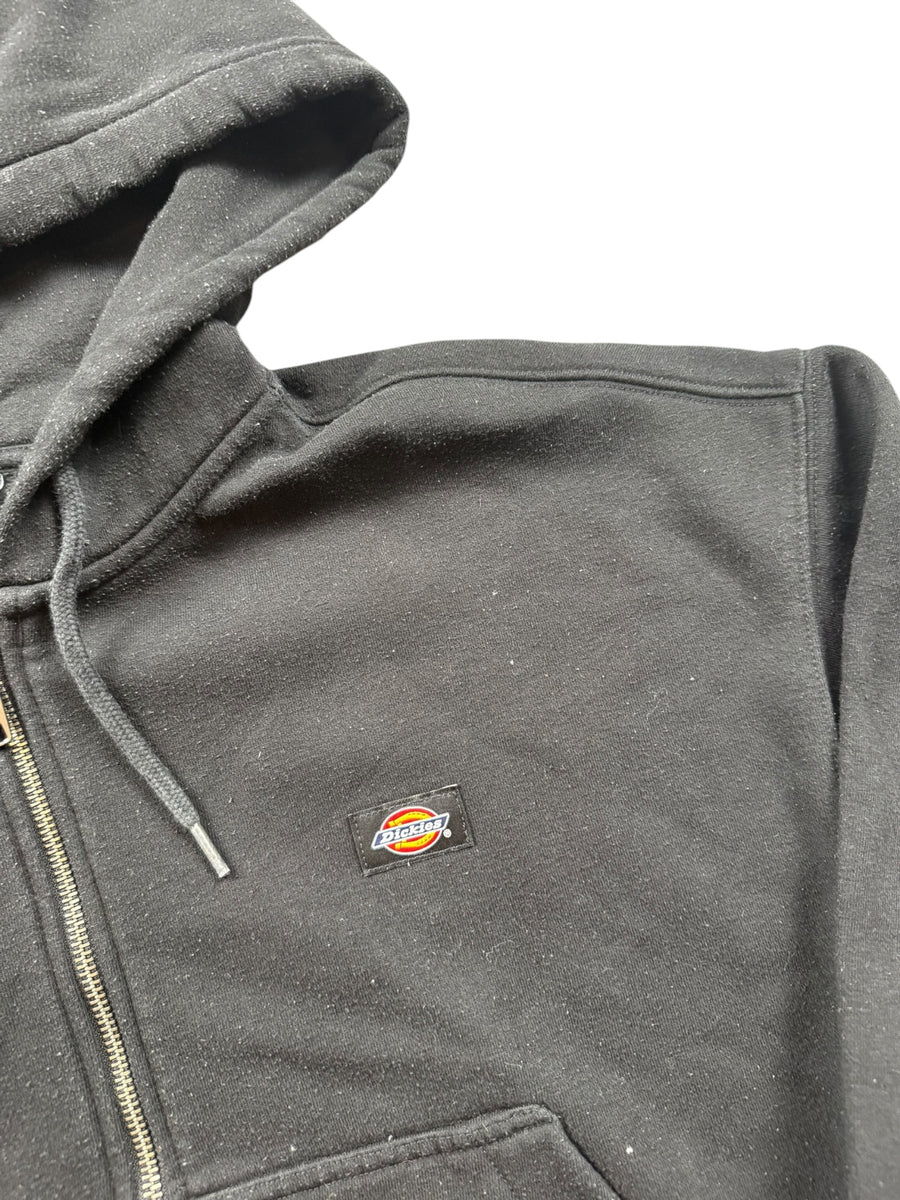 Dickies Logo Cropped Zip Hoodie Damen Schwarz Größe XS