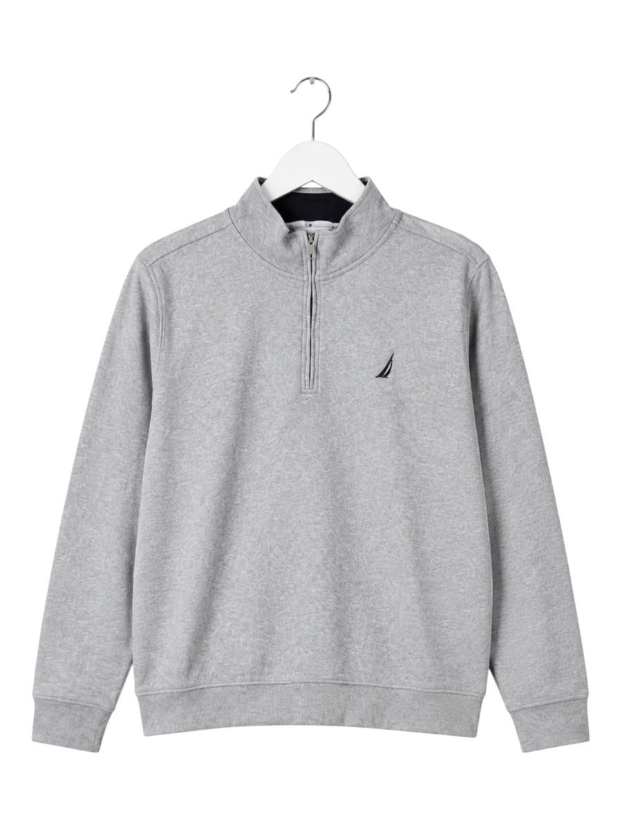 Nautica Sail Logo Vintage Half-Zip Sweater Herren Hellgrau M