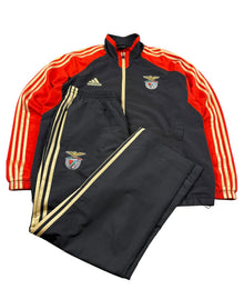 Adidas Benfica Lissabon Vintage Tracksuit Herren Schwarz Rot Gold L