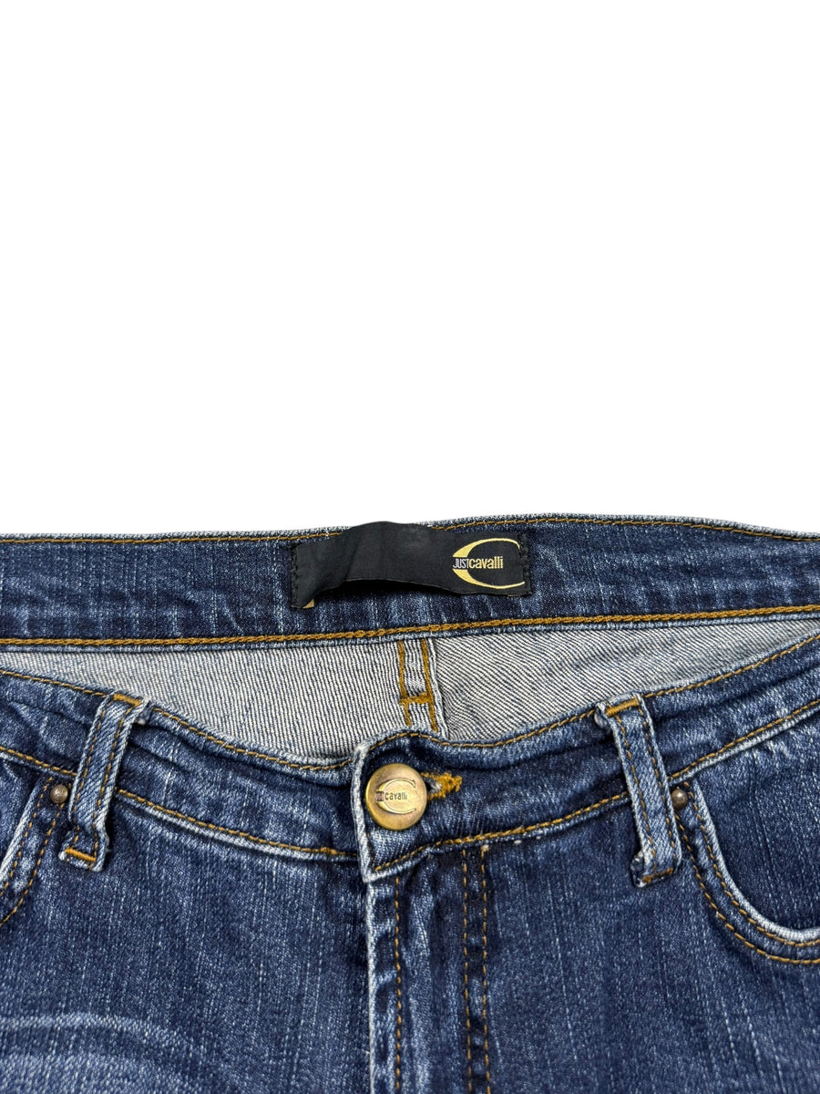 Just Cavalli Nieten Vintage Bootcut Jeans Damen Blau L