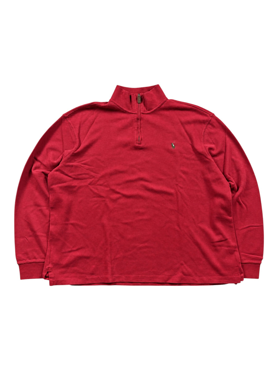 Ralph Lauren Pony Vintage Half Zip Sweater Herren Rot XL