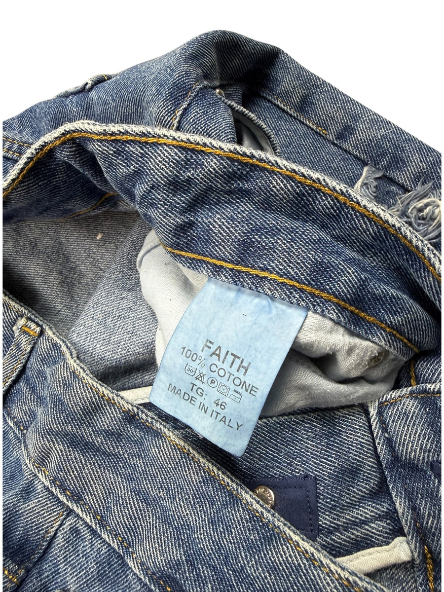 Faith Project Couture Destroyed Vintage Jeans Herren Blau M