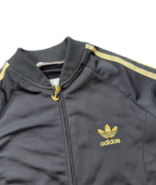 Adidas Trefoil 3-Stripes Vintage Trackjacket Damen Schwarz Gold L