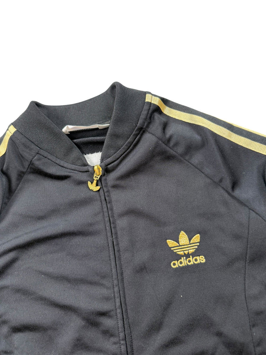 Adidas Trefoil 3-Stripes Vintage Trackjacket Damen Schwarz Gold L