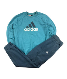 Adidas Big Logo Vintage Tracksuit Damen Türkis/Blau S