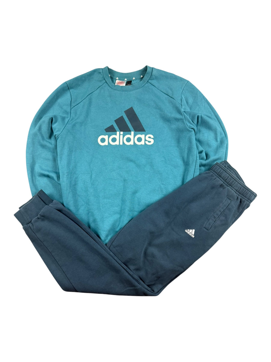 Adidas Big Logo Vintage Tracksuit Damen Türkis/Blau S