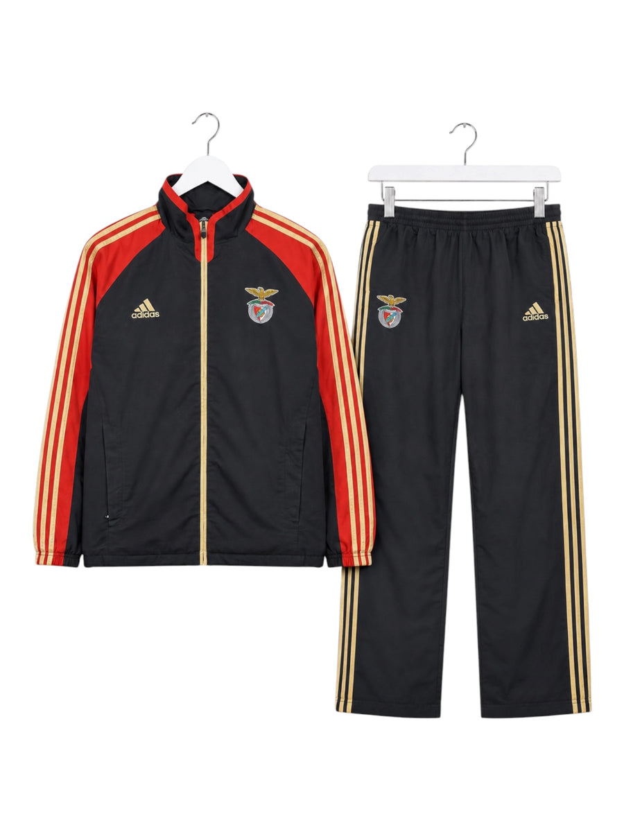 Adidas Benfica Lissabon Vintage Tracksuit Herren Schwarz Rot Gold L