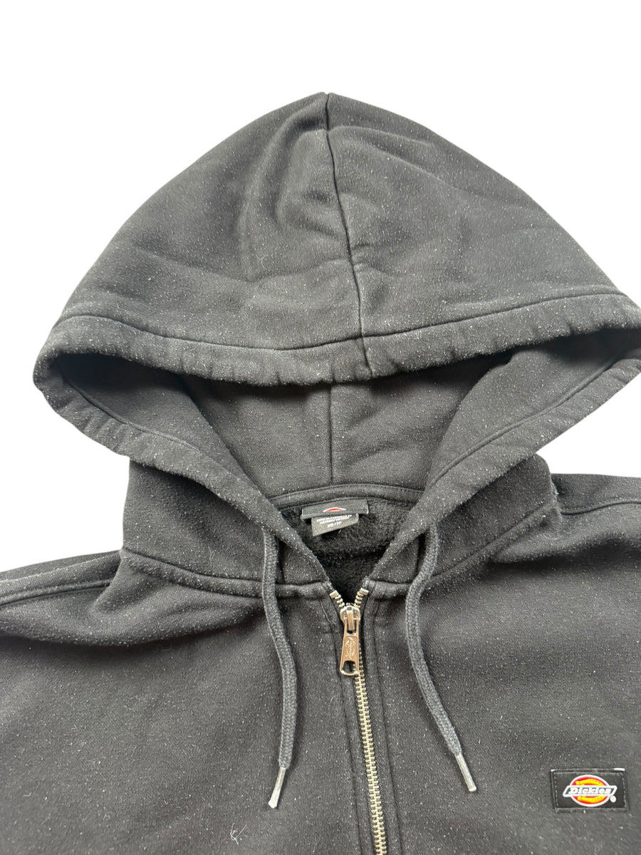 Dickies Logo Cropped Zip Hoodie Damen Schwarz Größe XS