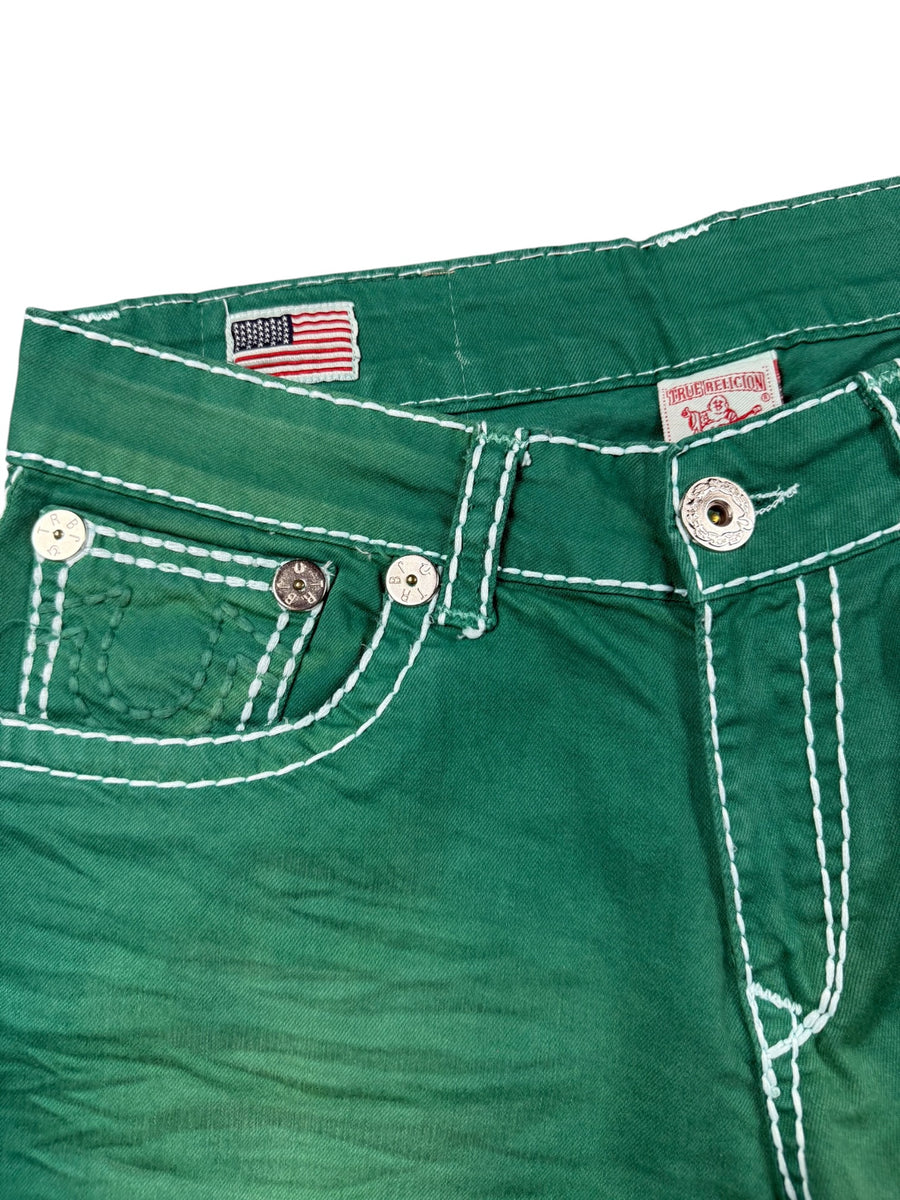 True Religion Big Stitch Vintage Jeans Herren Grün L