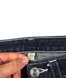 True Religion Low Waist Strass Vintage Jeans Damen Dunkelblau S