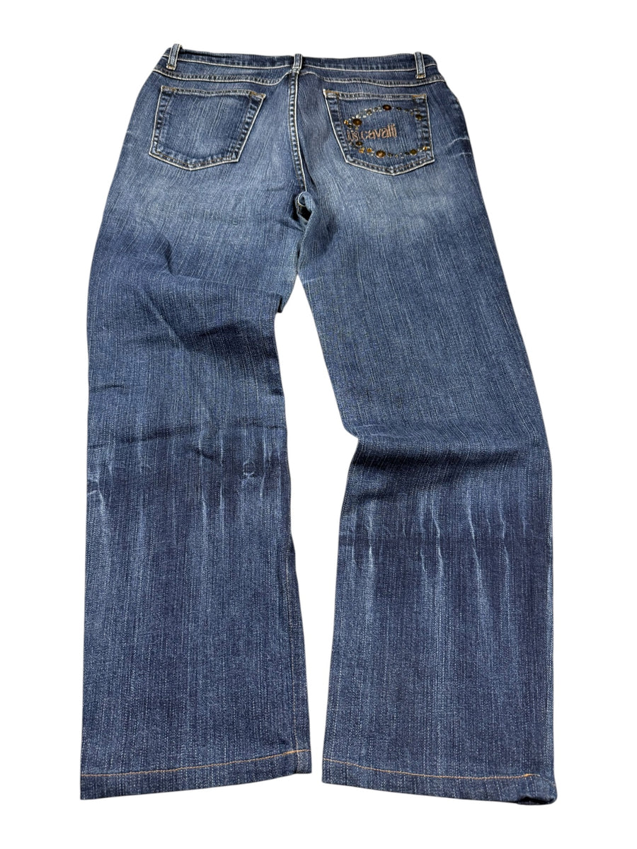 Just Cavalli Nieten Vintage Bootcut Jeans Damen Blau L