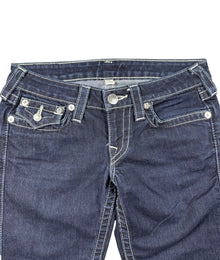 True Religion Low Waist Strass Vintage Jeans Damen Dunkelblau S
