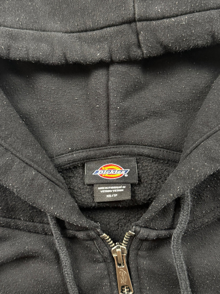 Dickies Logo Cropped Zip Hoodie Damen Schwarz Größe XS