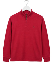 Ralph Lauren Pony Vintage Half Zip Sweater Herren Rot XL