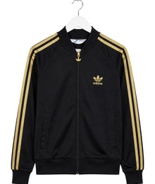 Adidas Trefoil 3-Stripes Vintage Trackjacket Damen Schwarz Gold L
