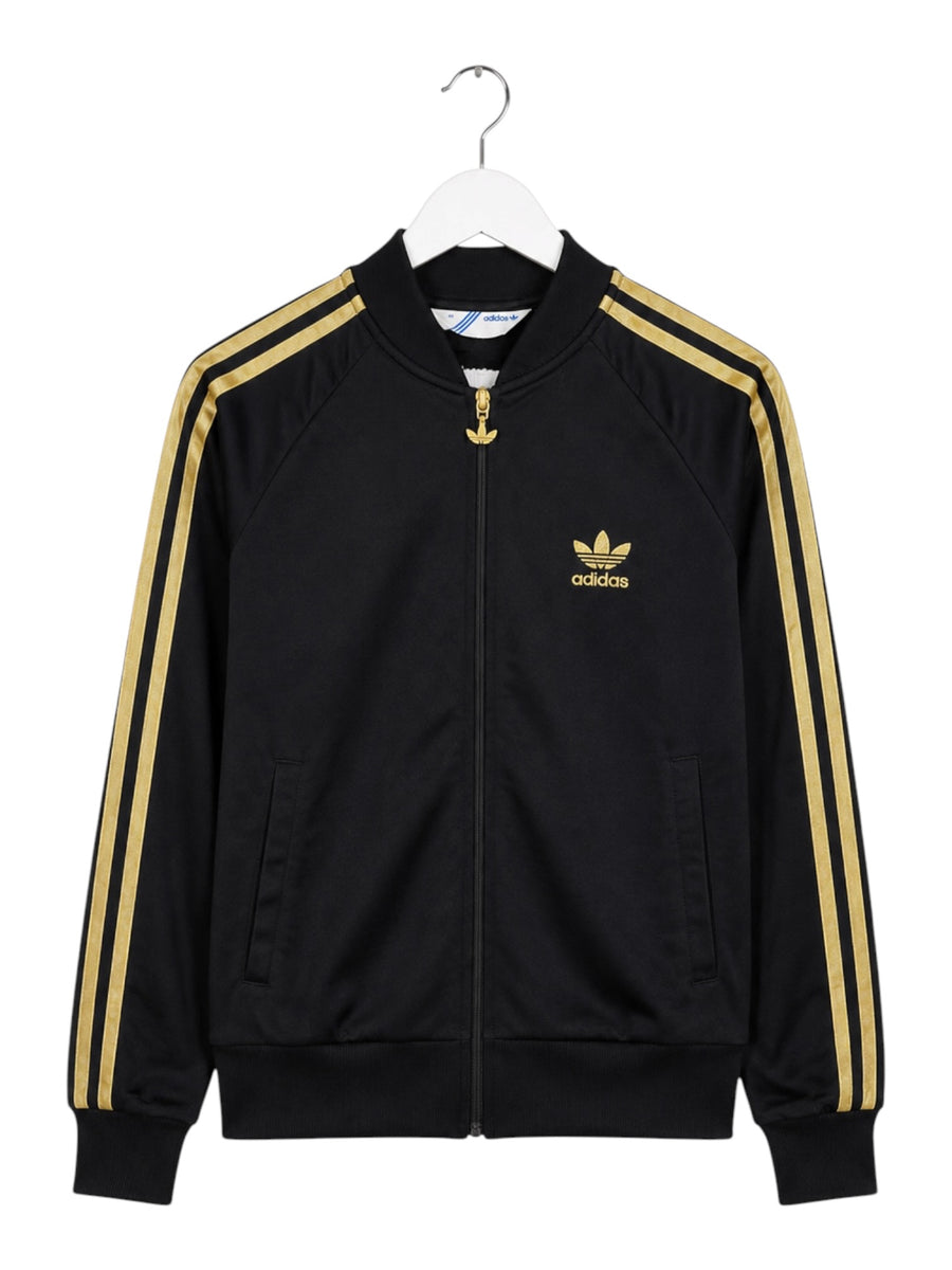 Adidas Trefoil 3-Stripes Vintage Trackjacket Damen Schwarz Gold L