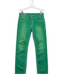 True Religion Big Stitch Vintage Jeans Herren Grün L