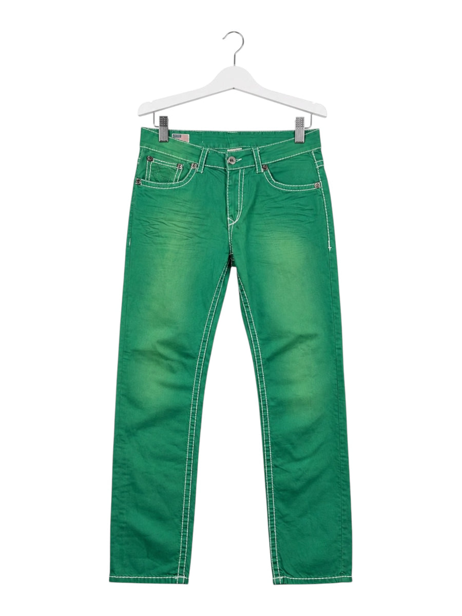 True Religion Big Stitch Vintage Jeans Herren Grün L