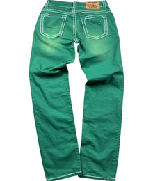 True Religion Big Stitch Vintage Jeans Herren Grün L