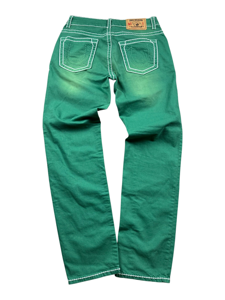True Religion Big Stitch Vintage Jeans Herren Grün L