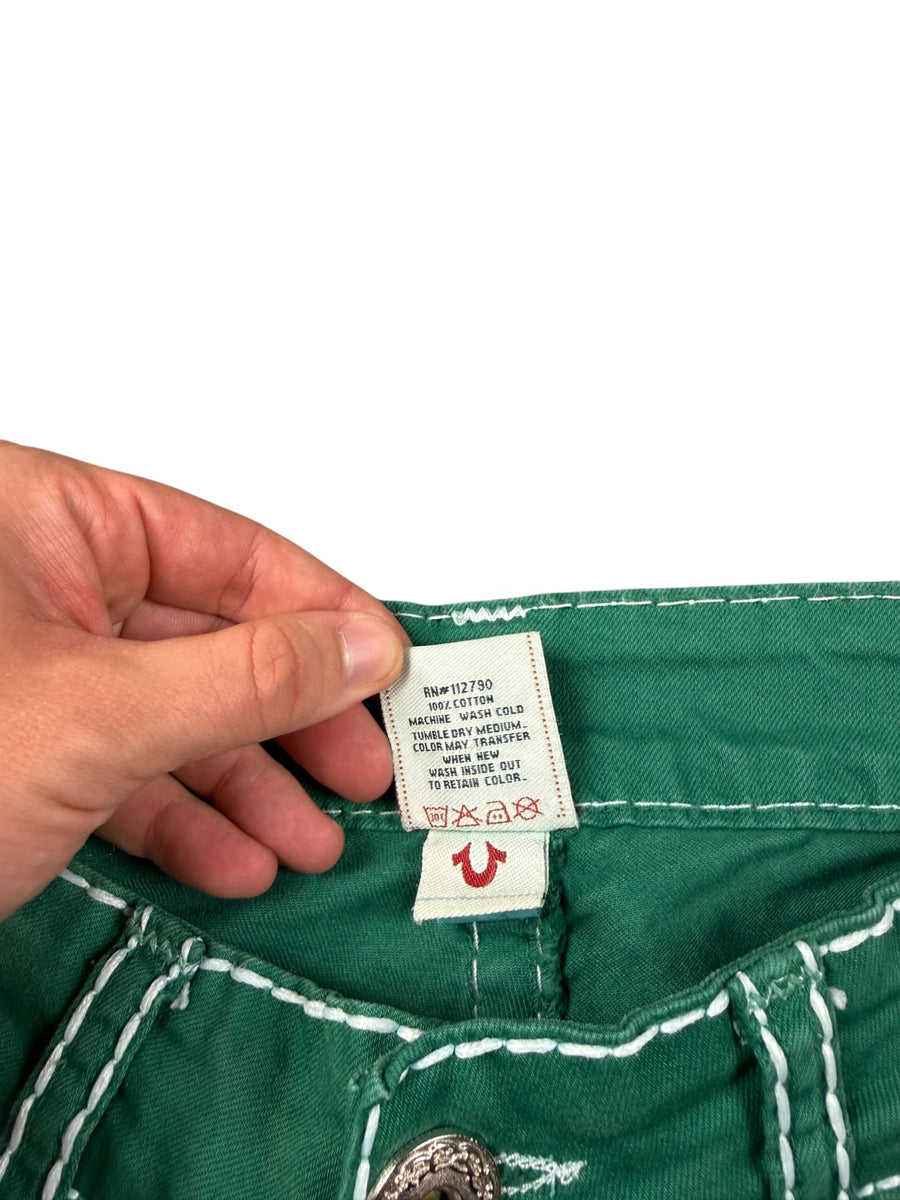 True Religion Big Stitch Vintage Jeans Herren Grün L