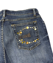 Just Cavalli Nieten Vintage Bootcut Jeans Damen Blau L