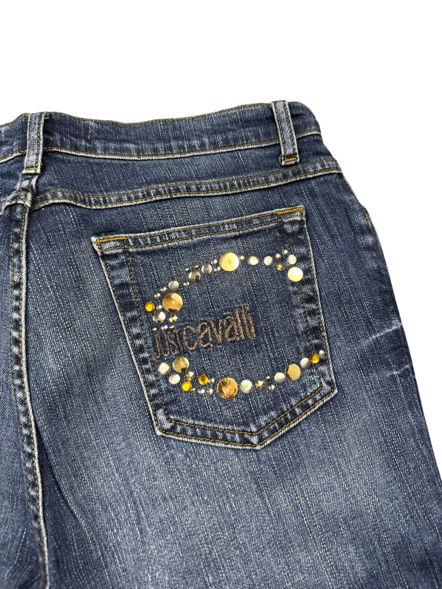 Just Cavalli Nieten Vintage Bootcut Jeans Damen Blau L