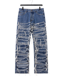 Faith Project Couture Destroyed Vintage Jeans Herren Blau M