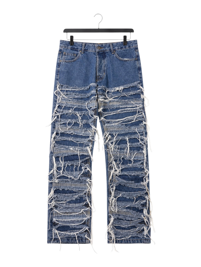 Faith Project Couture Destroyed Vintage Jeans Herren Blau M