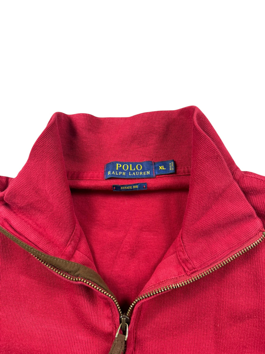 Ralph Lauren Pony Vintage Half Zip Sweater Herren Rot XL