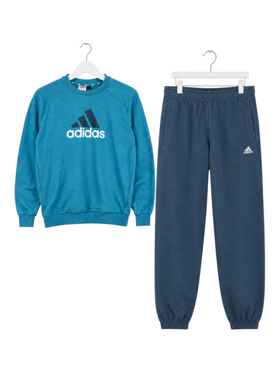 Adidas Big Logo Vintage Tracksuit Damen Türkis/Blau S