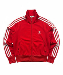 VBYC Adidas Vintage Damen Trainingsjacke in Rot mit weißen 3-Streifen und Trefoil-Logo