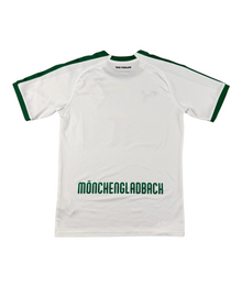 VBYC Borussia Mönchengladbach PUMA Heimtrikot in Weiß mit grünem Schriftzug und Die Fohlen Nackendetail