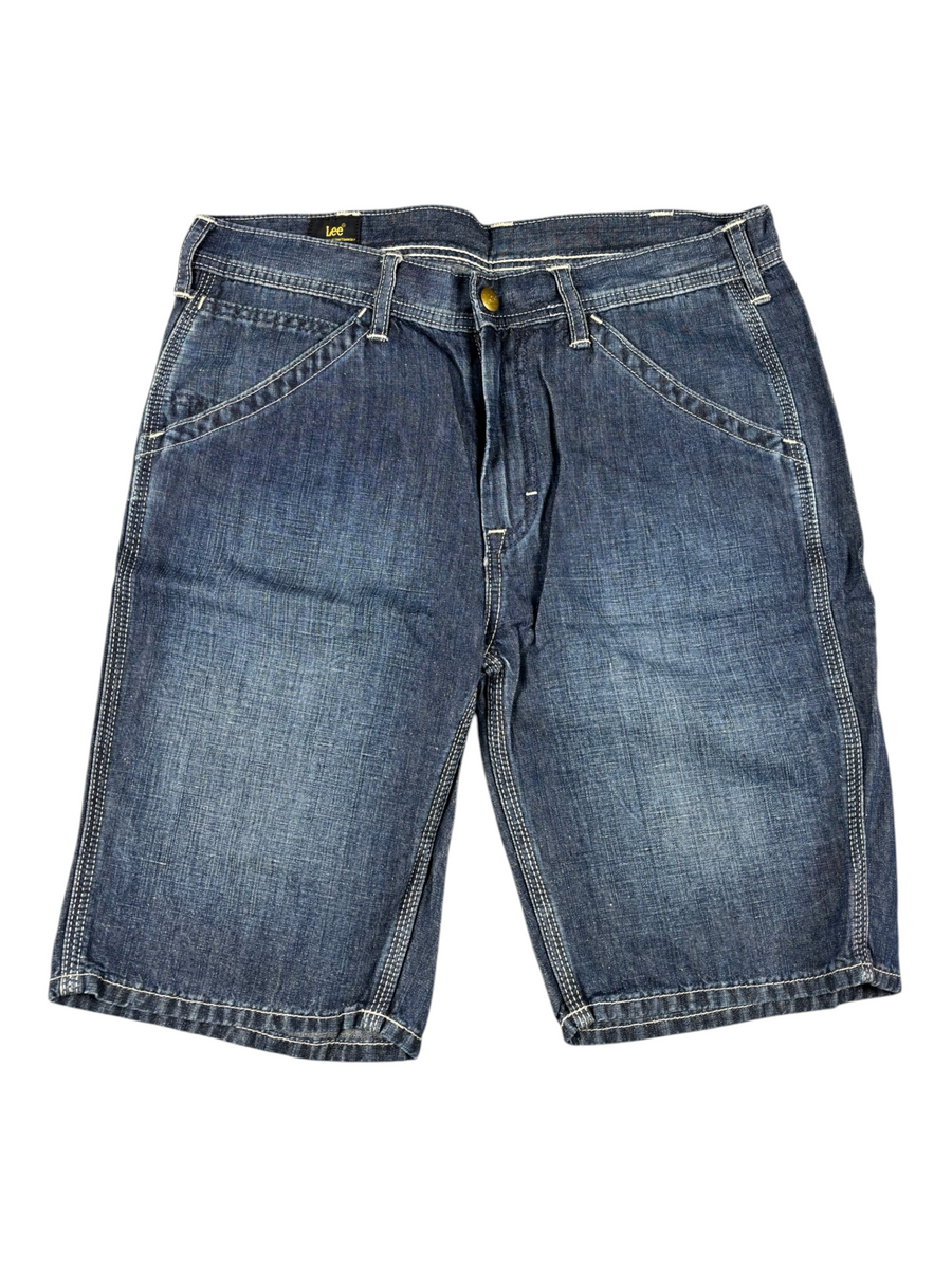 VBYC Lee Denim Shorts in klassischem Blau aus Baumwoll-Leinen-Mix mit markanten Nähten und authentischem Design