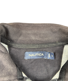 VBYC Nautica Vintage Half-Zip Pullover in Hellgrau mit Markenetikett am Kragen