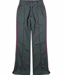 VBYC Vintage Nike Damen Trackpants in Grau mit pinken Paspeln und gesticktem Logo